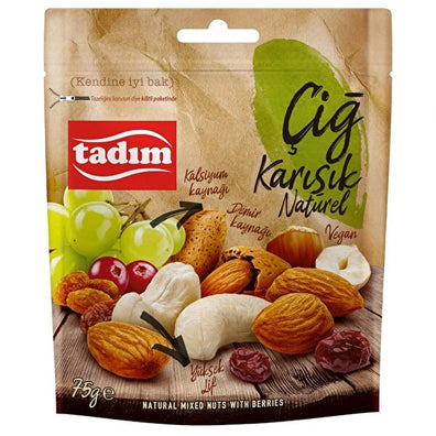 Tadım Mixed Raw Nuts (Çiğ Karışık Kuruyemiş Naturel) 75 gr